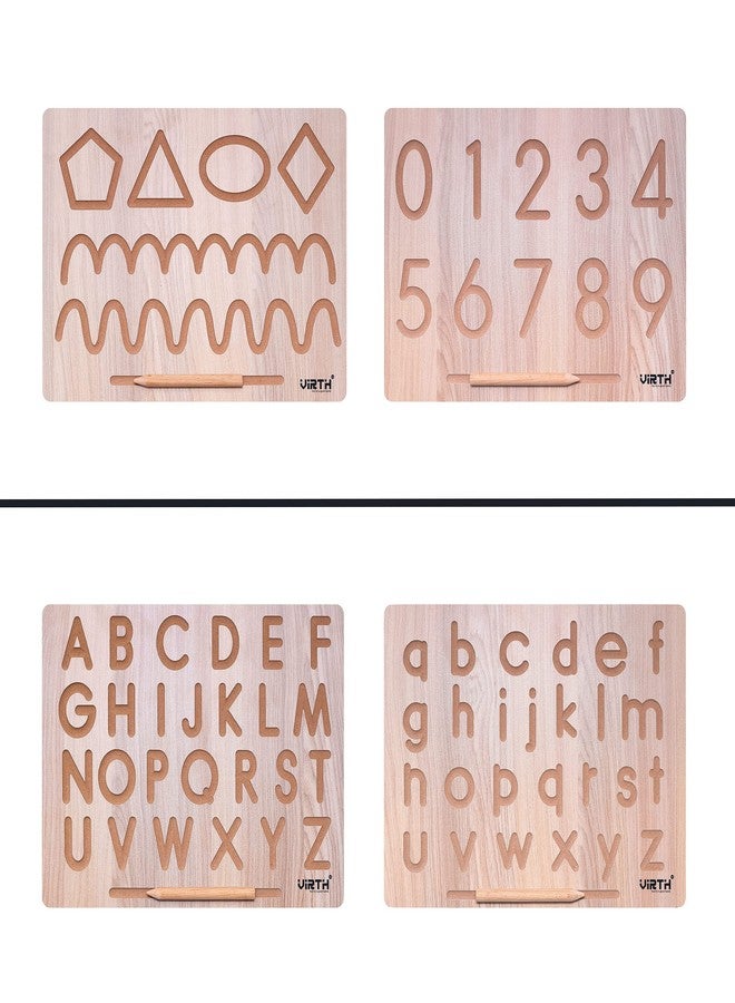 Virth 4 In 2 Combo English Alphabet, Number&Patten Board|Capital Word Acbd, Small Word Abcd&Number 0 To 9", Teach Your Child About Alphabets, Number&Patten - Image 1